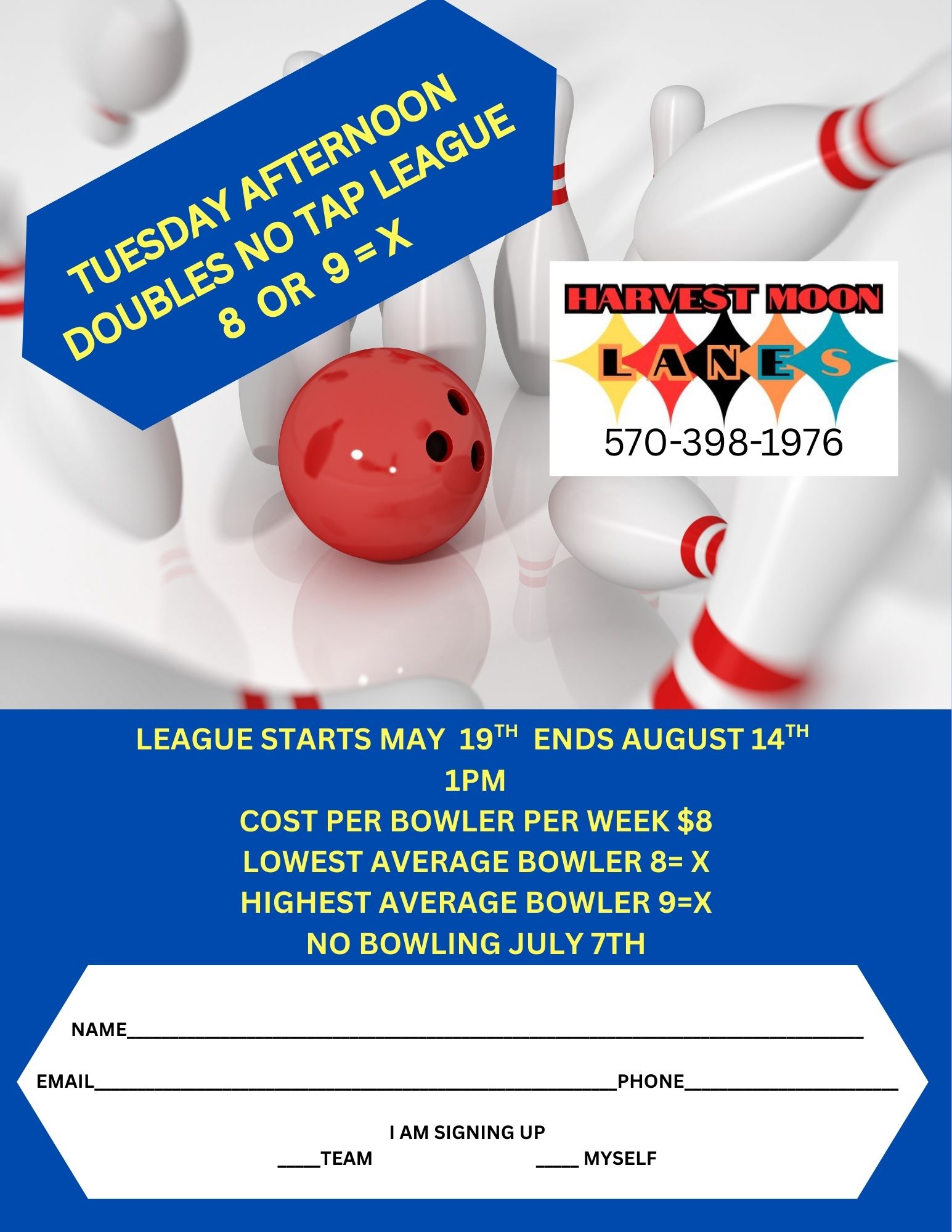 tuesday afternoon doubles no tap league